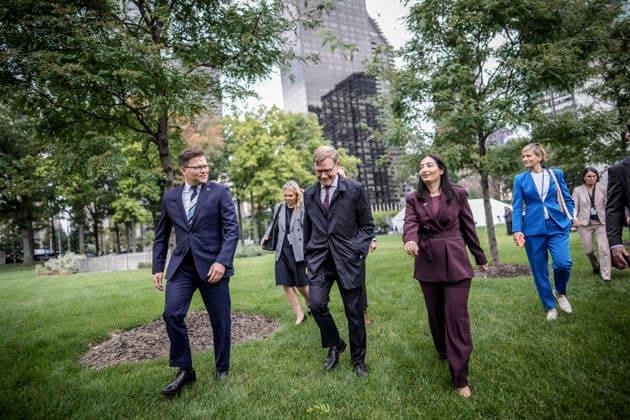 Reise des Bundesministers des Auswaertigen Johann Wadephul nach New York zur Teilnahme an der UN Generalversammlung. Treffen mit Reem Alabali-Radovan Bundesministerin fuer wirtschaftliche Zusammenarbeit und Entwicklung und Bundesumweltminister Carsten Schneider. 22.09.2026. Fotografiert im Auftrag des Auswaertigen Amtes. New York City New York Copyright: xDominikxButzmannx