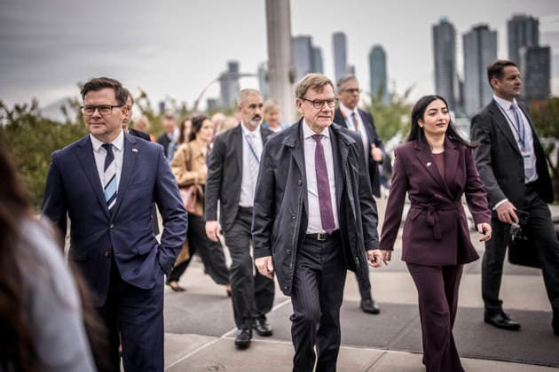 Reise des Bundesministers des Auswaertigen Johann Wadephul nach New York zur Teilnahme an der UN Generalversammlung. Treffen mit Reem Alabali-Radovan Bundesministerin fuer wirtschaftliche Zusammenarbeit und Entwicklung und Bundesumweltminister Carsten Schneider. 22.09.2026. Fotografiert im Auftrag des Auswaertigen Amtes. New York City New York Copyright: xDominikxButzmannx