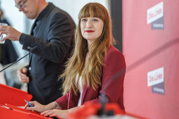Statement Die Linke Heidi Reichinnek und Soeren Pellmann bei einem Statement Die Linke am 22.09.26 in Berlin. Berlin Berlin Deutschland Reichstag