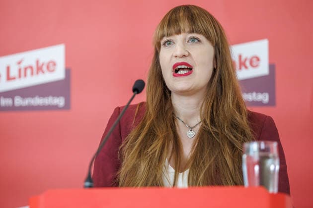 Statement Die Linke Heidi Reichinnek bei einem Statement Die Linke am 22.09.26 in Berlin. Berlin Berlin Deutschland Reichstag