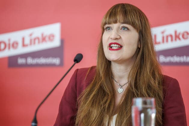 Statement Die Linke Heidi Reichinnek bei einem Statement Die Linke am 22.09.26 in Berlin. Berlin Berlin Deutschland Reichstag