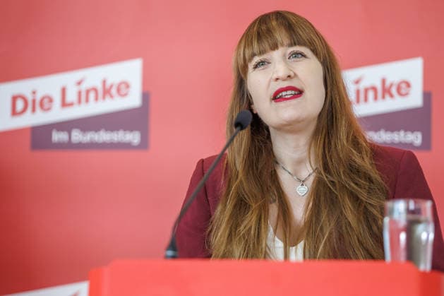 Statement Die Linke Heidi Reichinnek bei einem Statement Die Linke am 22.09.26 in Berlin. Berlin Berlin Deutschland Reichstag