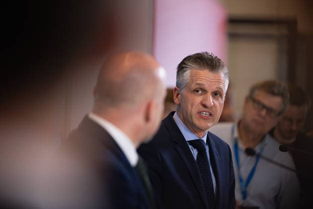 Pressestatement der CDU CSU Fraktion im Bundestag. Deutschland, Berlin am 22. September 2026: Fraktionsvorsitzender CDU CSU, Thorsten Frei spricht vor Presse und Journalisten auf der Fraktionsebene im Bundestag.