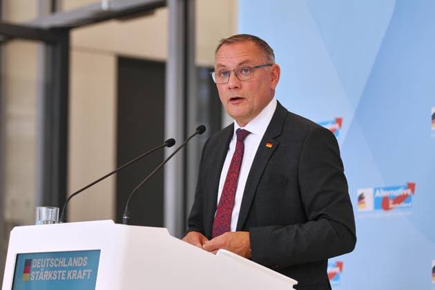 Berlin, Deutschland, 22.09.2026: Deutscher Bundestag: AfD-Fraktionssitzung: Tino Chrupalla (AfD) gibt ein Pressestatement Copyright: xdtsxNachrichtenagenturx dts_135938
