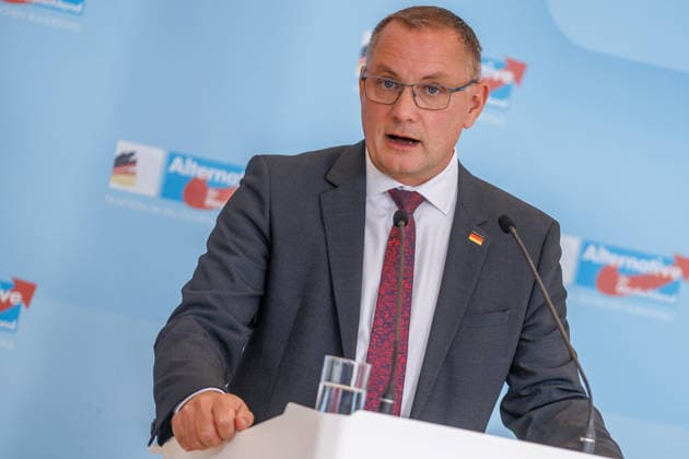 Statement AfD Tino Chrupalla (AfD), bei einem Statement der AfD am 22.06.26 in Berlin. Berlin Berlin Deutschland Reichstag
