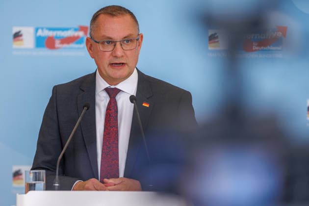 Statement AfD Tino Chrupalla (AfD), bei einem Statement der AfD am 22.06.26 in Berlin. Berlin Berlin Deutschland Reichstag