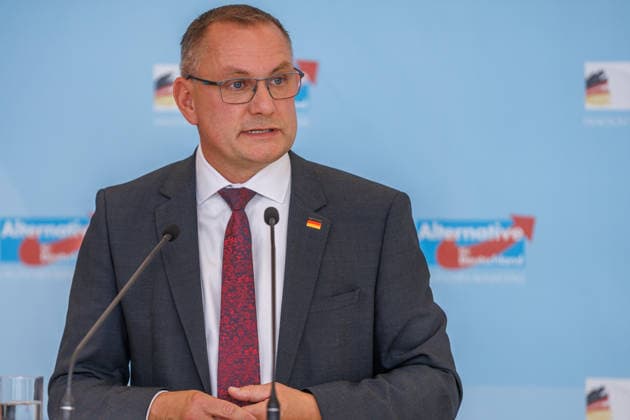 Statement AfD Tino Chrupalla (AfD), bei einem Statement der AfD am 22.06.26 in Berlin. Berlin Berlin Deutschland Reichstag