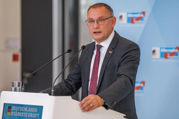 Statement AfD Tino Chrupalla (AfD), bei einem Statement der AfD am 22.06.26 in Berlin. Berlin Berlin Deutschland Reichstag