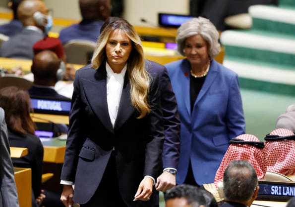 First Lady Melania Trump and White House Chief of Staff Susie Wiles arrive before President Donald Trump speaks at the United Nations General Assembly 81st session General Debate at the UN Headquarters on Tuesday, September 22, 2026 in New York City.  NYP20260922114 JOHNxANGELILLO
