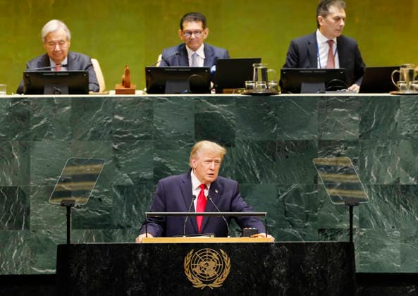 United States President Donald Trump speaks at the United Nations General Assembly 81st session General Debate at the UN Headquarters on Tuesday, September 22, 2026 in New York City.  NYP20260922115 JOHNxANGELILLO