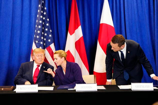 US Denmark Greenland Prime Minister Mette Frederiksen, Greenland s government leader Jens-Frederik Nielsen, and US President Donald Trump during the signing ceremony at the UN building in New York, Tuesday, September 22, 2026. (Photo: Mads Claus Rasmussen Scanpix 2026) , New York Denmark Copyright: MadsxClausxRasmussenx spdk20260922-173240-L