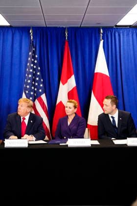US Denmark Greenland Prime Minister Mette Frederiksen, Greenland s government leader Jens-Frederik Nielsen, and US President Donald Trump during the signing ceremony at the UN building in New York, Tuesday, September 22, 2026. (Photo: Mads Claus Rasmussen Scanpix 2026) , New York Denmark Copyright: MadsxClausxRasmussenx spdk20260922-173245-L