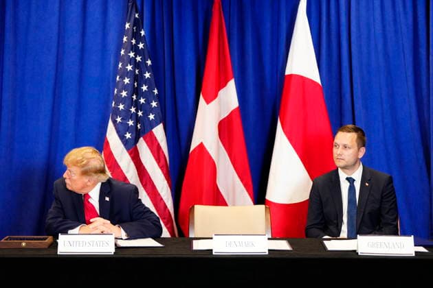 US Denmark Greenland Prime Minister Mette Frederiksen, Greenland s government leader Jens-Frederik Nielsen, and US President Donald Trump during the signing ceremony at the UN building in New York, Tuesday, September 22, 2026. (Photo: Mads Claus Rasmussen Scanpix 2026) , New York Denmark Copyright: MadsxClausxRasmussenx spdk20260922-173319-L