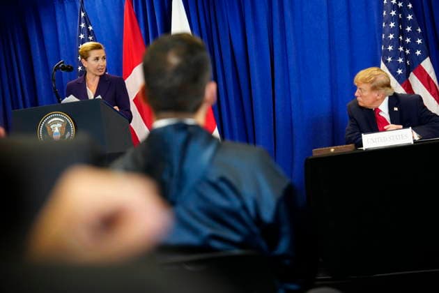 US Denmark Greenland Prime Minister Mette Frederiksen, Greenland s government leader Jens-Frederik Nielsen, and US President Donald Trump during the signing ceremony at the UN building in New York, Tuesday, September 22, 2026. (Photo: Mads Claus Rasmussen Scanpix 2026) , New York Denmark Copyright: MadsxClausxRasmussenx spdk20260922-173257-L