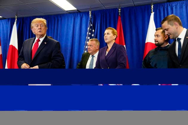 US Denmark Greenland Prime Minister Mette Frederiksen, Greenland s government leader Jens-Frederik Nielsen, and U.S. President Donald Trump during the signing ceremony at the UN building in New York, Tuesday, September 22, 2026. (Photo: Mads Claus Rasmussen Scanpix 2026) , New York Denmark Copyright: MadsxClausxRasmussenx spdk20260922-174256-L