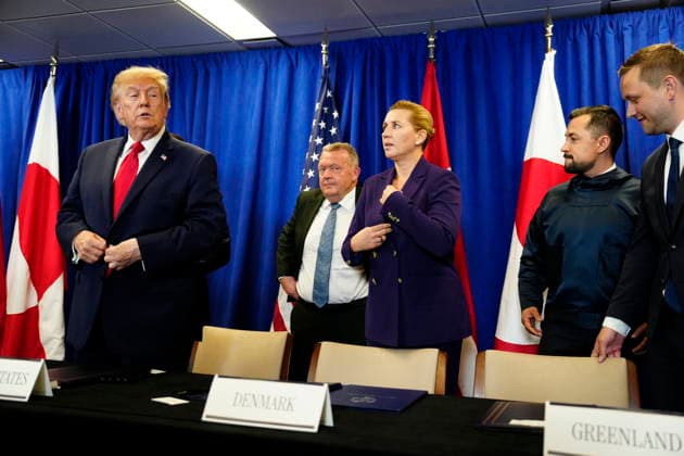 US Denmark Greenland Prime Minister Mette Frederiksen, Greenland s government leader Jens-Frederik Nielsen, and U.S. President Donald Trump during the signing ceremony at the UN building in New York, Tuesday, September 22, 2026. (Photo: Mads Claus Rasmussen Scanpix 2026) , New York Denmark Copyright: MadsxClausxRasmussenx spdk20260922-174222-L