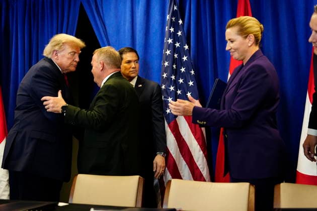 US Denmark Greenland Prime Minister Mette Frederiksen, Greenland s government leader Jens-Frederik Nielsen, and USA s President Donald Trump during the signing ceremony at the UN building in New York, Tuesday, September 22, 2026. (Photo: Mads Claus Rasmussen Scanpix 2026) , New York Denmark Copyright: MadsxClausxRasmussenx spdk20260922-174216-L