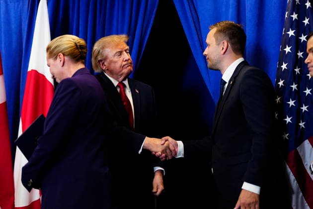 US Denmark Greenland Prime Minister Mette Frederiksen, Greenland s government leader Jens-Frederik Nielsen, and US President Donald Trump during the signing ceremony at the UN building in New York, Tuesday, September 22, 2026. (Photo: Mads Claus Rasmussen Scanpix 2026) , New York Denmark Copyright: MadsxClausxRasmussenx spdk20260922-174348-L