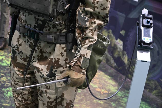 Detektor fuer Giftstoffe, Kontaminierung, Dekontamination, Schutzausruestung, Gasmaske, ABC Schutzmaske, Messe EUDEX Euro Defence Expo, am 22.09.2026 in der Messe Essen Deutschland.
