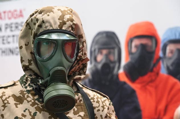 Atemschutzgeraet, Kontaminierung, Dekontamination, Schutzausruestung, Gasmaske, ABC Schutzmaske, Messe EUDEX Euro Defence Expo, am 22.09.2026 in der Messe Essen Deutschland.