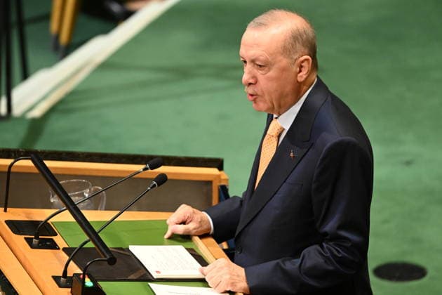 President Erdogan of Türkiye Addresses the United Nations General Assembly President Recep Tayyip Erdogan of the Republic of Türkiye, addresses the opening of the 81st Session of the United Nations General Assembly at United Nations Headquarters in New York, New York, USA on Tuesday, 22 September, 2026. Credit: Kyle Mazza CNP New York New York United States of America EDITORIAL USE ONLY Copyright: xx KMZ_0293 KylexMazzax-xCNPx cnpphotos340512