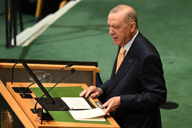 President Erdogan of Türkiye Addresses the United Nations General Assembly President Recep Tayyip Erdogan of the Republic of Türkiye, addresses the opening of the 81st Session of the United Nations General Assembly at United Nations Headquarters in New York, New York, USA on Tuesday, 22 September, 2026. Credit: Kyle Mazza CNP New York New York United States of America EDITORIAL USE ONLY Copyright: xx KMZ_0559 KylexMazzax-xCNPx cnpphotos340513