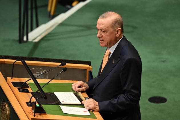 President Erdogan of Türkiye Addresses the United Nations General Assembly President Recep Tayyip Erdogan of the Republic of Türkiye, addresses the opening of the 81st Session of the United Nations General Assembly at United Nations Headquarters in New York, New York, USA on Tuesday, 22 September, 2026. Credit: Kyle Mazza CNP New York New York United States of America EDITORIAL USE ONLY Copyright: xx KMZ_0432 KylexMazzax-xCNPx cnpphotos340514