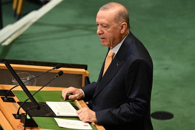 President Erdogan of Türkiye Addresses the United Nations General Assembly President Recep Tayyip Erdogan of the Republic of Türkiye, addresses the opening of the 81st Session of the United Nations General Assembly at United Nations Headquarters in New York, New York, USA on Tuesday, 22 September, 2026. Credit: Kyle Mazza CNP New York New York United States of America EDITORIAL USE ONLY Copyright: xx KMZ_0259 KylexMazzax-xCNPx cnpphotos340522