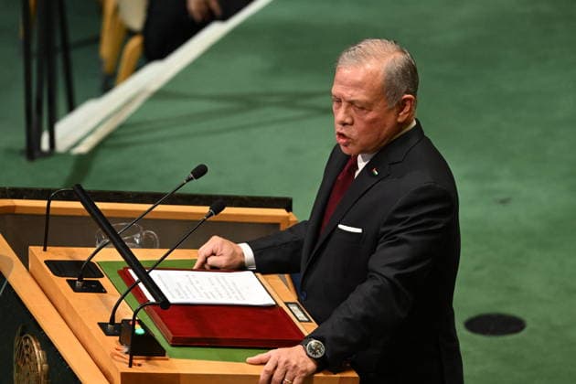 King Abdullah II of Jordan Addresses the United Nations General Assembly King Abdullah II ibn Al Hussein, King of the Hashemite Kingdom of Jordan, addresses the opening of the 81st Session of the United Nations General Assembly at United Nations Headquarters in New York, New York, USA on Tuesday, 22 September, 2026. Photo by Kyle Mazza CNP ABACAPRESS.COM New York New York United States  Copyright: xCNP ABACAx