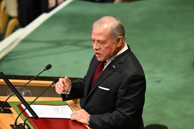 King Abdullah II of Jordan Addresses the United Nations General Assembly King Abdullah II ibn Al Hussein, King of the Hashemite Kingdom of Jordan, addresses the opening of the 81st Session of the United Nations General Assembly at United Nations Headquarters in New York, New York, USA on Tuesday, 22 September, 2026. Credit: Kyle Mazza CNP New York New York United States of America EDITORIAL USE ONLY Copyright: xx KMZ_0181 KylexMazzax-xCNPx cnpphotos340561