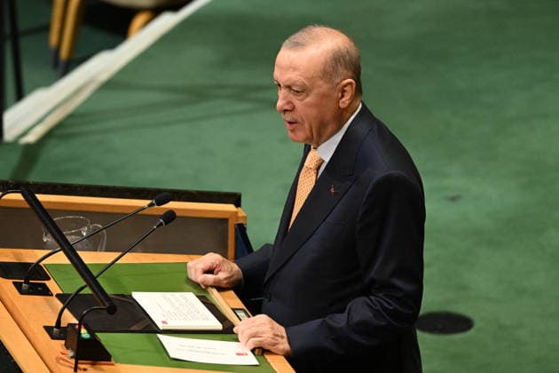 President Erdogan of Türkiye Addresses the United Nations General Assembly President Recep Tayyip Erdogan of the Republic of Türkiye, addresses the opening of the 81st Session of the United Nations General Assembly at United Nations Headquarters in New York, New York, USA on Tuesday, 22 September, 2026. Photo by Kyle Mazza CNP ABACAPRESS.COM New York New York United States  Copyright: xCNP ABACAx