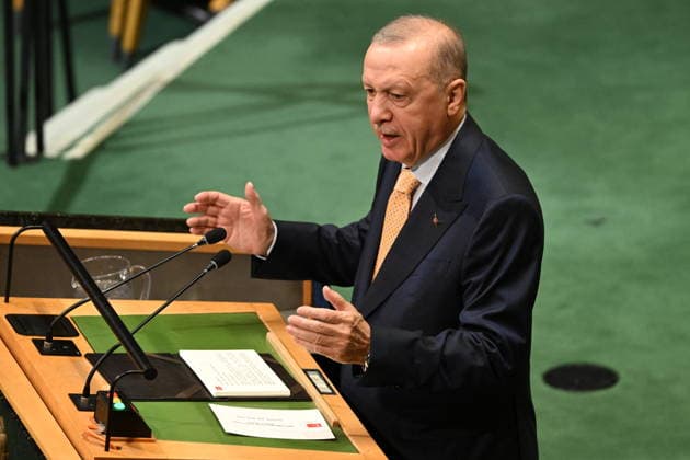 President Erdogan of Türkiye Addresses the United Nations General Assembly President Recep Tayyip Erdogan of the Republic of Türkiye, addresses the opening of the 81st Session of the United Nations General Assembly at United Nations Headquarters in New York, New York, USA on Tuesday, 22 September, 2026. Photo by Kyle Mazza CNP ABACAPRESS.COM New York New York United States  Copyright: xCNP ABACAx