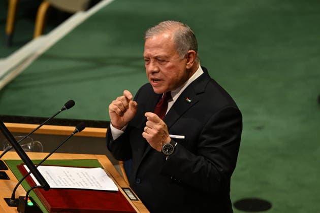 King Abdullah II of Jordan Addresses the United Nations General Assembly King Abdullah II ibn Al Hussein, King of the Hashemite Kingdom of Jordan, addresses the opening of the 81st Session of the United Nations General Assembly at United Nations Headquarters in New York, New York, USA on Tuesday, 22 September, 2026. Credit: Kyle Mazza CNP New York New York United States of America EDITORIAL USE ONLY Copyright: xx KMZ_9927 KylexMazzax-xCNPx cnpphotos340593