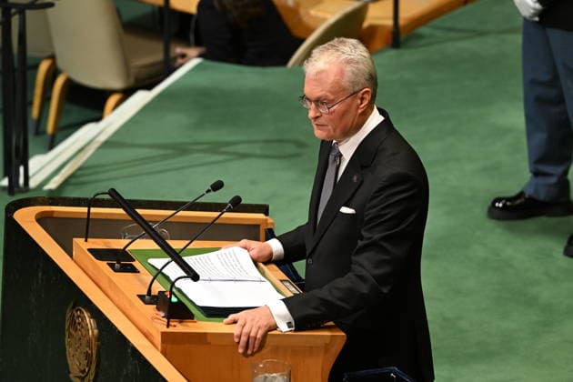 Nauseda of Lithuania Addresses the United Nations General Assembly President Gitanas Nauseda of the Republic of Lithuania, addresses the opening of the 81st Session of the United Nations General Assembly at United Nations Headquarters in New York, New York, USA on Tuesday, 22 September, 2026. Credit: Kyle Mazza CNP New York New York United States of America EDITORIAL USE ONLY Copyright: xx KMZ_1042 KylexMazzax-xCNPx cnpphotos340604
