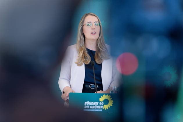 Pressestatement, Bündnis 90 Die Grünen, Katharina Dröge Pressestatement, Reichstagsgebäude, Bundestagsfraktion, Bündnis 90 Die Grünen, Vorsitzende, Katharina Dröge Berlin Berlin GER