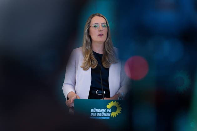 Pressestatement, Bündnis 90 Die Grünen, Katharina Dröge Pressestatement, Reichstagsgebäude, Bundestagsfraktion, Bündnis 90 Die Grünen, Vorsitzende, Katharina Dröge Berlin Berlin GER