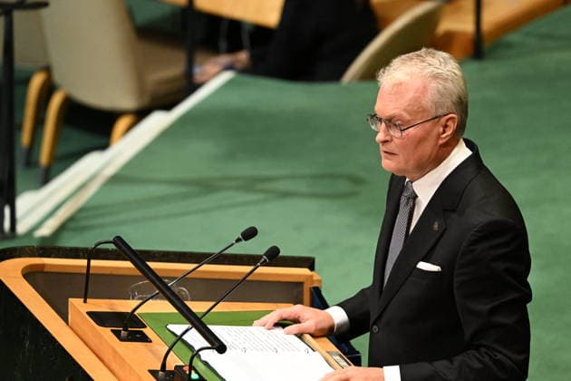 Nauseda of Lithuania Addresses the United Nations General Assembly President Gitanas Nauseda of the Republic of Lithuania, addresses the opening of the 81st Session of the United Nations General Assembly at United Nations Headquarters in New York, New York, USA on Tuesday, 22 September, 2026. Photo by Kyle Mazza CNP ABACAPRESS.COM New York New York United States  Copyright: xCNP ABACAx