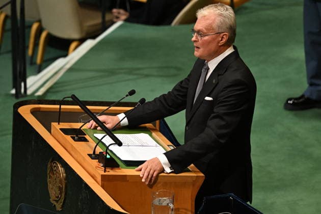 Nauseda of Lithuania Addresses the United Nations General Assembly President Gitanas Nauseda of the Republic of Lithuania, addresses the opening of the 81st Session of the United Nations General Assembly at United Nations Headquarters in New York, New York, USA on Tuesday, 22 September, 2026. Photo by Kyle Mazza CNP ABACAPRESS.COM New York New York United States  Copyright: xCNP ABACAx