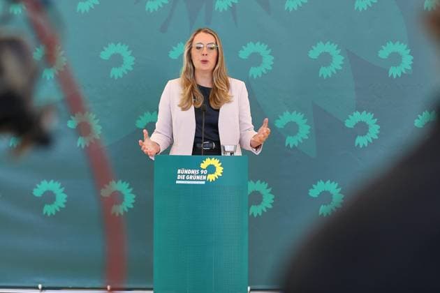 Berlin, Deutschland, 22.09.2026: Deutscher Bundestag: Grünen-Fraktionssitzung: Katharina Dröge (Grüne) gibt ein Statement Copyright: xdtsxNachrichtenagenturx dts_135882