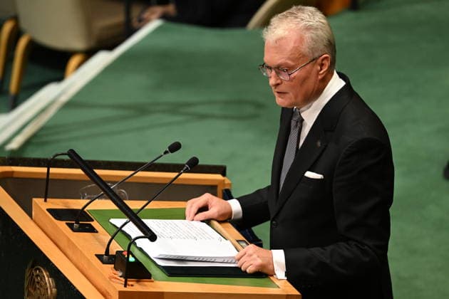 President Gitanas Nauseda of the Republic of Lithuania, addresses the opening of the 81st Session of the United Nations General Assembly at United Nations Headquarters in New York, New York, USA on Tuesday, 22 September, 2026. Copyright: xKylexMazzax xCNPx MediaPunchx