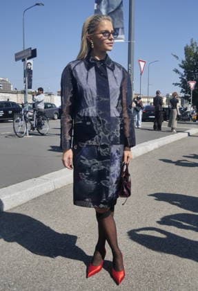 IPA88842890 - Milan, Milan Women s Fashion Week: Spring Summer 2026 2027 - Women s Fashion, Spring Summer 2026–2027, Prada fashion show—Pictured: Caroline Daur  Copyright: xLucaxPontix xLucaPonti IpaAgencyx IPA88842890