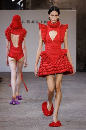 IPA88841955 - Milan, Milan Women™s Fashion Week Spring Summer 2027 - Women™s Fashion, Spring Summer 2027 - J. Salinas fashion show - runway - pictured: Model.  Copyright: xCinziaxCamelax xx IPA88841955