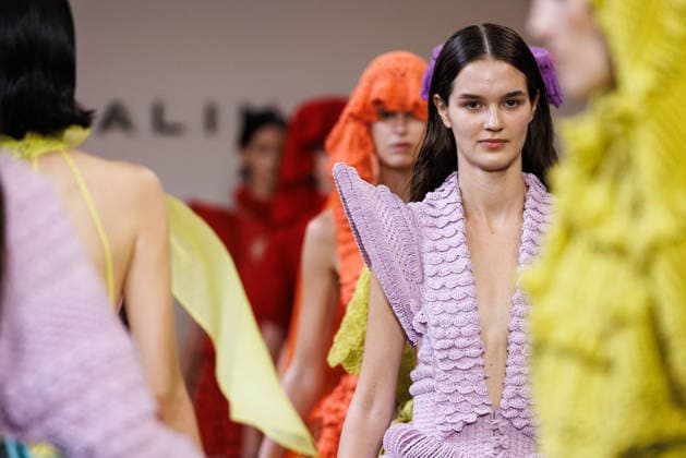 IPA88843135 - Milan, Milan Women™s Fashion Week Spring Summer 2027 - Women™s Fashion, Spring Summer 2027 - J. Salinas fashion show - runway - pictured: Models, finale of the fashion show.  Copyright: xCinziaxCamelax xx IPA88843135