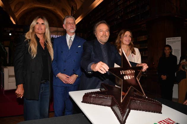 IPA88844500 - Rome, Ministry of Culture: Celebration for Franco Nero’s Stella Award. Pictured: Tiziana Rocca, Alessandro Giuli, Franco Nero, Lucia Borgonzoni  Copyright: xVincenzoxLandix xVincenzoxLandix IPA88844500