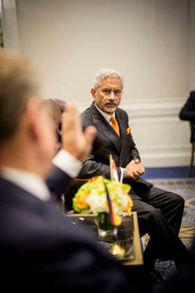 Reise des Bundesministers des Auswaertigen Johann Wadephul nach New York zur Teilnahme an der UN Generalversammlung. Bilaterales Treffen mit dem indischen Aussenminister Subrahmanyam Jaishankar. 22.09.2026. Fotografiert im Auftrag des Auswaertigen Amtes. New York City New York Copyright: xDominikxButzmannx