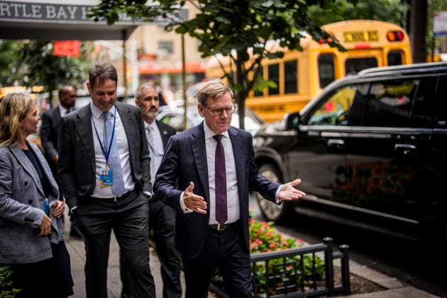 Reise des Bundesministers des Auswaertigen Johann Wadephul nach New York zur Teilnahme an der UN-Generalversammlung. Szenen auf dem Weg durch Manhattan. 22.09.2026. Fotografiert im Auftrag des Auswaertigen Amtes. New York City New York Copyright: xDominikxButzmannx