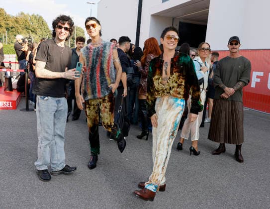 MFW Spring Summer 2027 Diesel Photocall MP MILAN, ITALY - SEPTEMBER 22: Paco Amoroso, Ca7riel attend the Diesel fashion show during Milan Fashion Week WOMEN S COLLECTION SPRING SUMMER 2027 on September 22, 2026 in Milan, Italy. Photo by Marco Piovanotto Abacapress.com Milan Italy  Copyright: xPiovanottoxMarco ABACAx