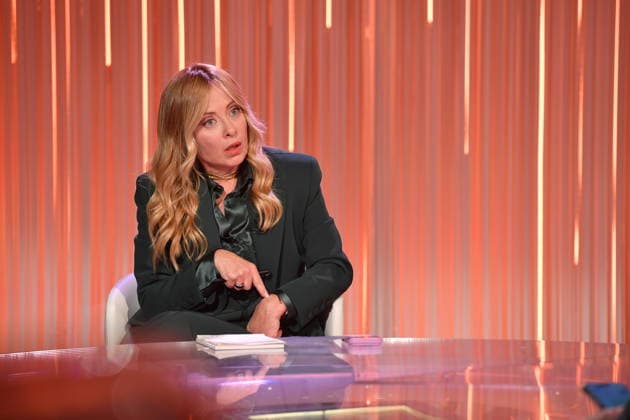 IPA88848067 - Rome, RAI Studios on Via Teulada, 5 Minuti television program. Pictured: Giorgia Meloni  Copyright: xVincenzoxLandix xVincenzoxLandix IPA88848067