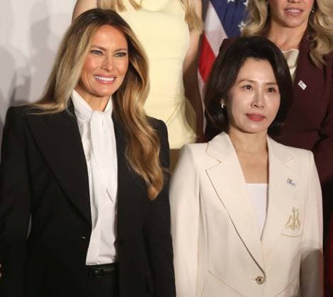 September 22, 2026, New York, New York, USA: First Lady of the United States MELANIA TRUMP and First Lady of the Republic of Korea KIM HEA KYUNG seen at the Fostering the Future Together with New Private Sector Partnerships event held at the St. Regis Hotel. New York USA - ZUMAk03_ 20260922_zaf_k03_010 Copyright: xNancyxKaszermanx