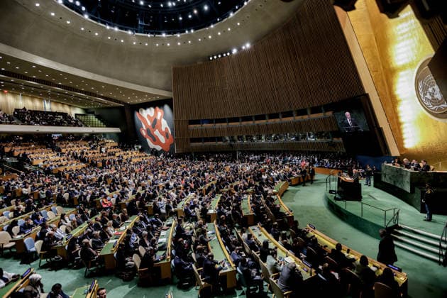 September 22, 2026, New York, New York, United States: A wide angle view of the Plenary room as Brazilian President LUIZ INACIO LULA DA SILVA addresses the General Debate of the 81st UN General Assembly. Lula delivered a wide-ranging address focused on multilateralism, ongoing conflicts, Security Council reform, climate change, artificial intelligence and national sovereignty, while warning against foreign interference in electoral processes and calling for renewed diplomacy and international cooperation. New York United States - ZUMAo116 20260922_znp_o116_042 Copyright: xBiancaxOterox